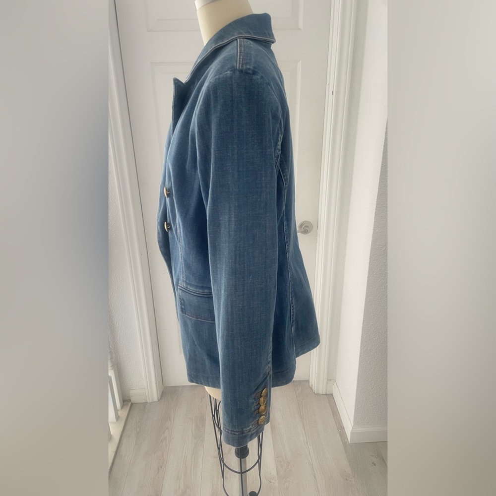 🆕 White House Black market Denim Studio Blazer - Picture 12 of 16